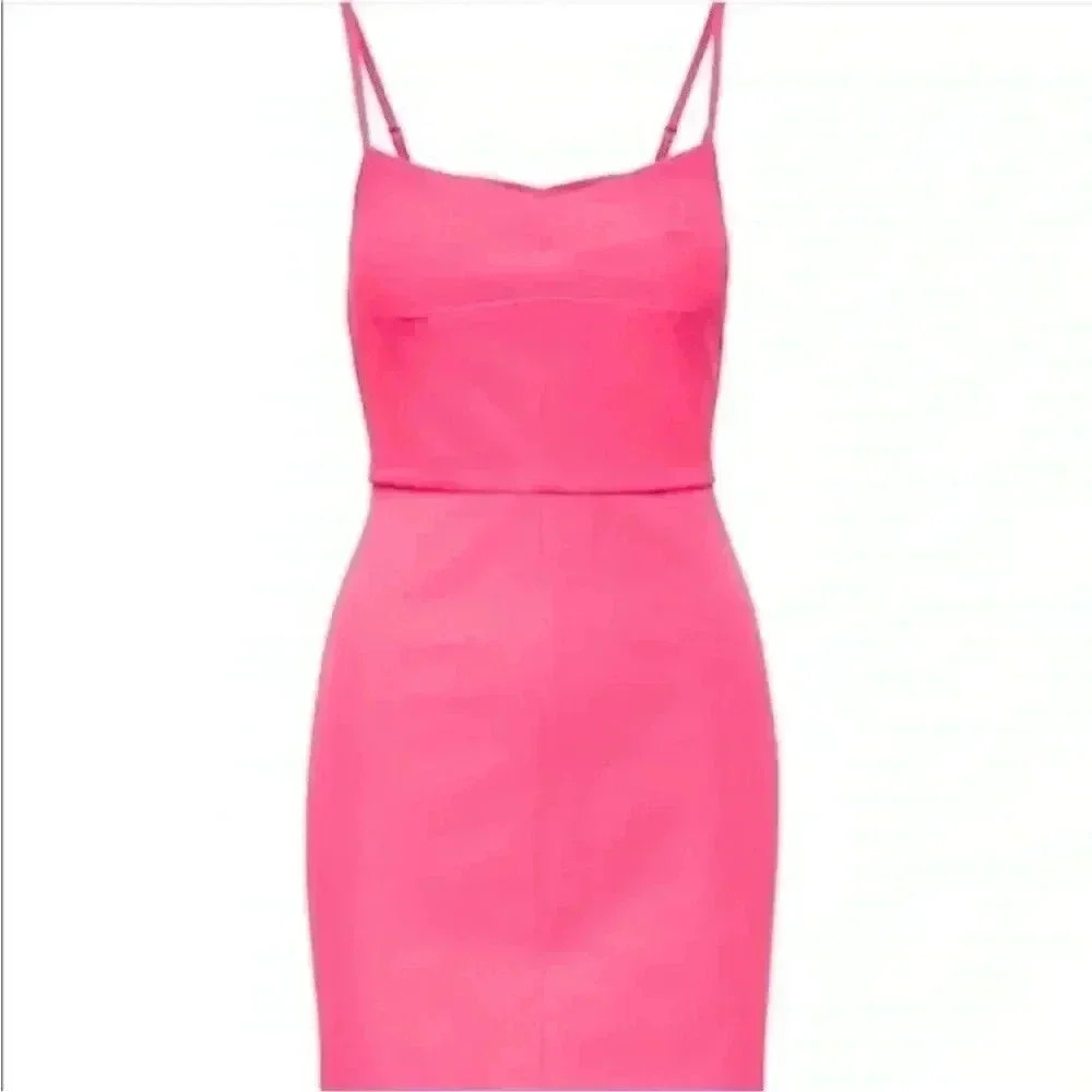 Banana Republic Womens Bodycon Sheath Dress Sz 4 Pink Barbie Cocktail Party Work